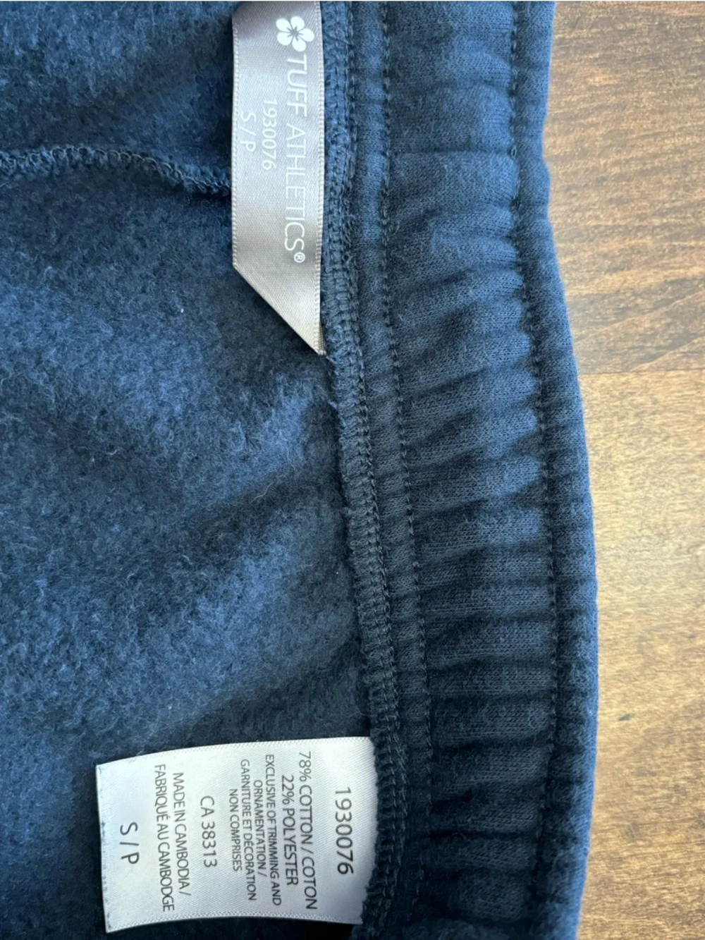 Tuff Athletics Cargo Joggers Size S NWOT Navy Fleece Utility Sweatpants - Picture 8 of 10